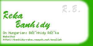 reka banhidy business card